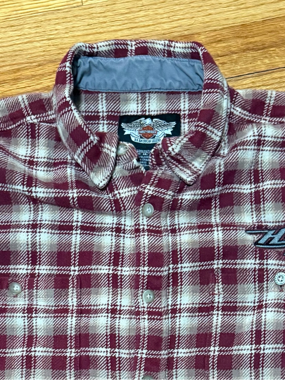 Harley Davidson Lot Men’s XL Flannel Plaid Long Sleeve Button Up And Tee Shirts - Picture 8 of 11